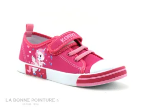 Achat chaussures Bopy Enfant Chaussure en Toile, vente Kouki by Bopy GISELINE Fuchsia - Basket licorne - Toile