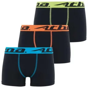 ATHENA 3 Boxers Garçon Coton TRIOCHOC Noir ceint Bleu Orange Vert