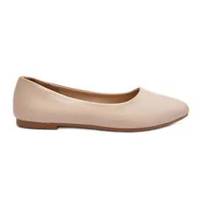 Ballerines Femme En Cuir Eco Beige Tindomiel