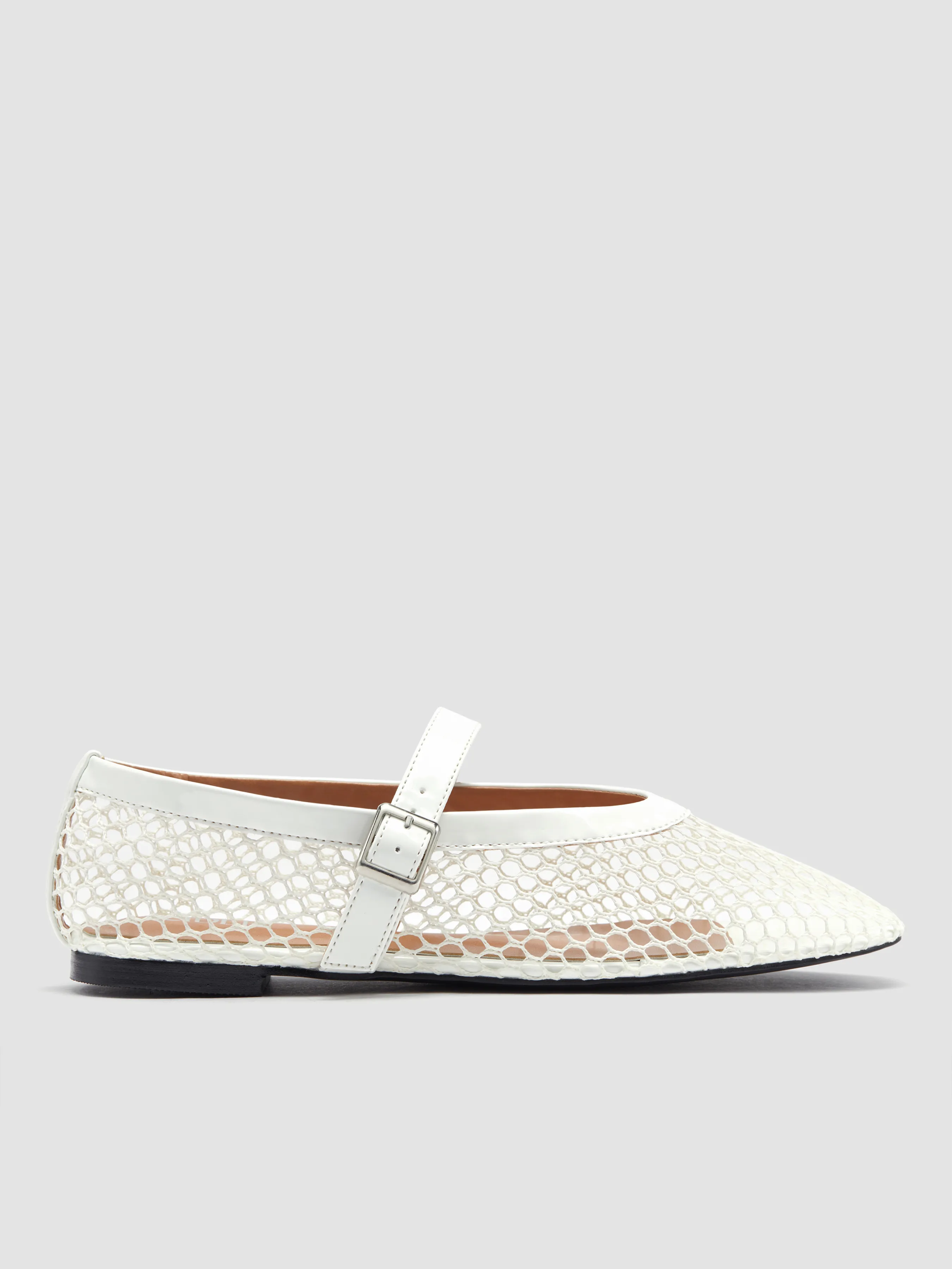 Ballerines Mary Jane en cuir et mesh