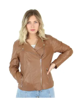 Blouson Oakwood Camille en cuir ref_48783 Cognac