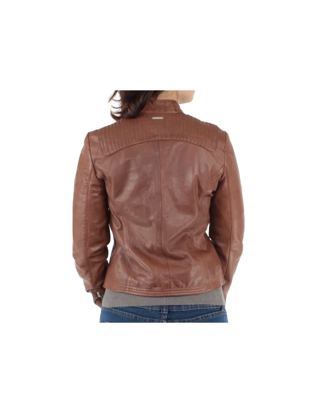 Blouson Redskins Misha Fiesta en cuir ref_35550 Cognac