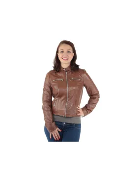 Blouson Redskins Misha Fiesta en cuir ref_35550 Cognac