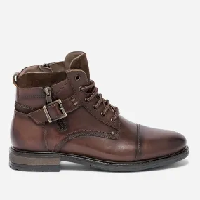 Boots à lacet marron en cuir - Boots Homme | ERAM