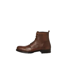 Bottes homme cognac lacets cuir Axel Jack & Jones - Boots et bottines Homme sur MenCorner