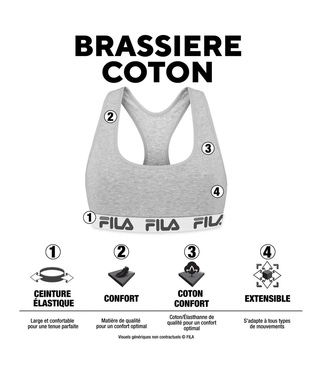 Brassière femme en coton FU6157 Fila