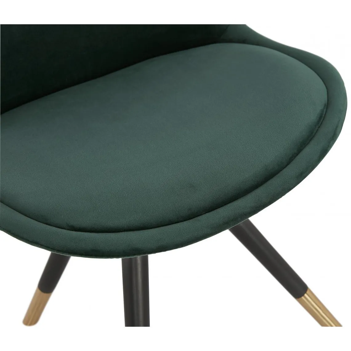 Chaise en Velours Vert Dossier Rectangulaire Piétement en Bois Noir SLIPSS | 3 Suisses