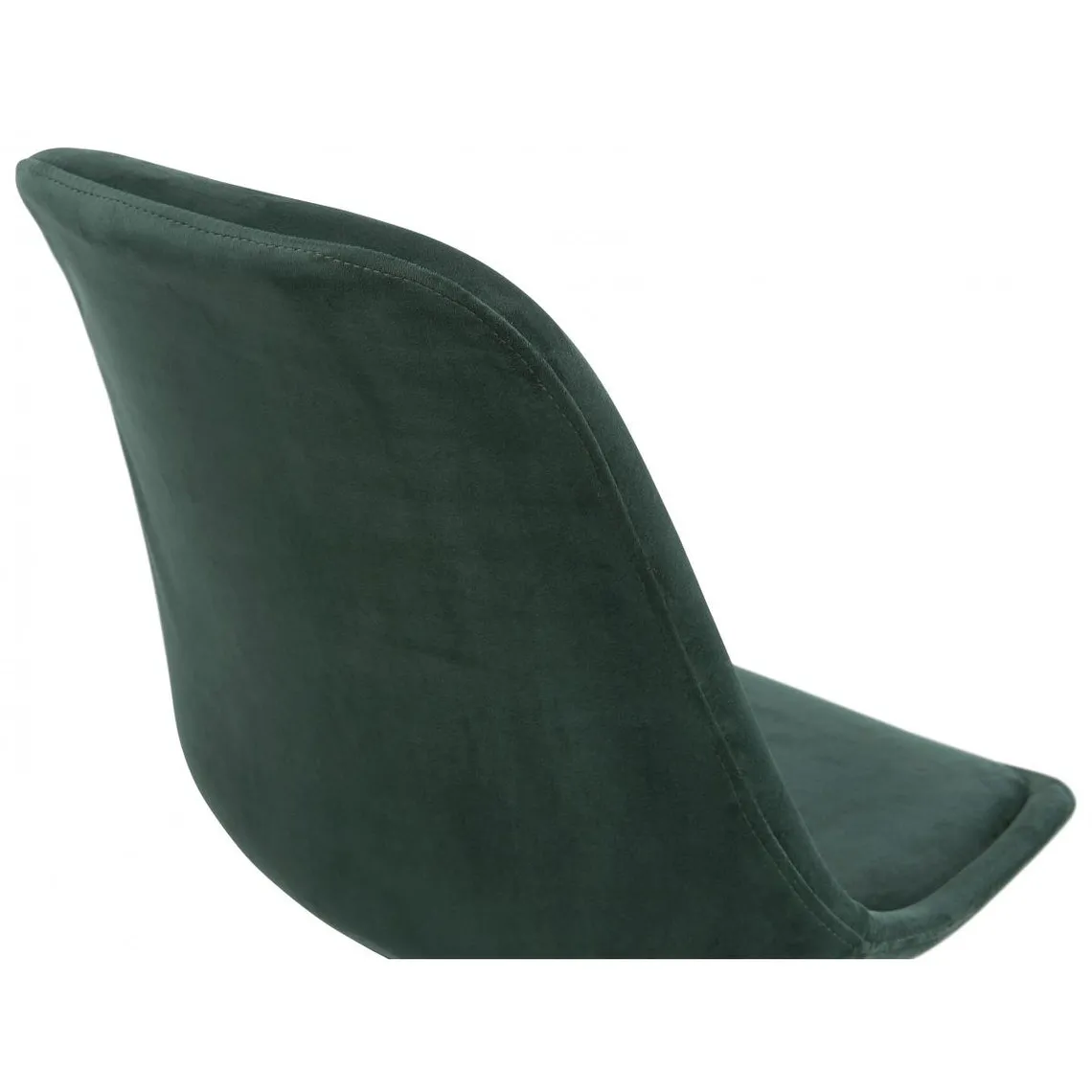 Chaise en Velours Vert Dossier Rectangulaire Piétement en Bois Noir SLIPSS | 3 Suisses