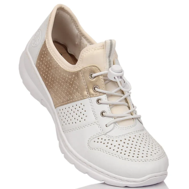 Chaussures de sport blanches confortables pour femmes Rieker L3254-80