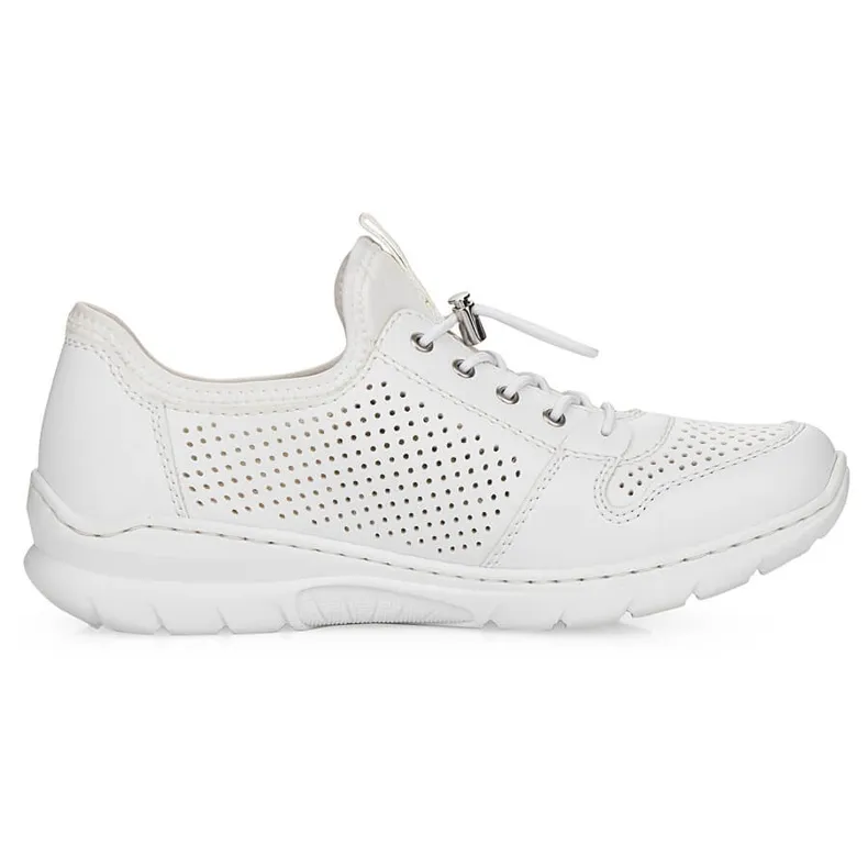 Chaussures de sport blanches confortables pour femmes Rieker L3254-80