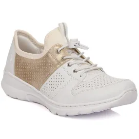 Chaussures de sport blanches confortables pour femmes Rieker L3254-80