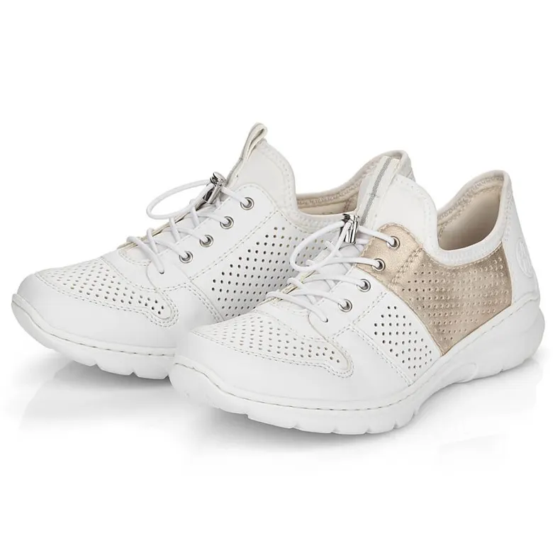 Chaussures de sport blanches confortables pour femmes Rieker L3254-80