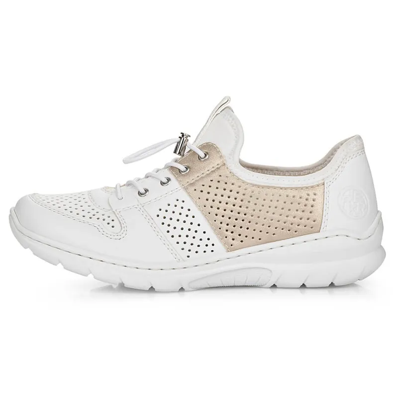 Chaussures de sport blanches confortables pour femmes Rieker L3254-80