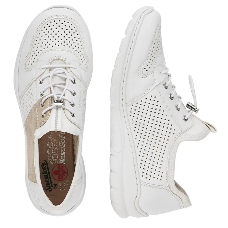 Chaussures de sport blanches confortables pour femmes Rieker L3254-80