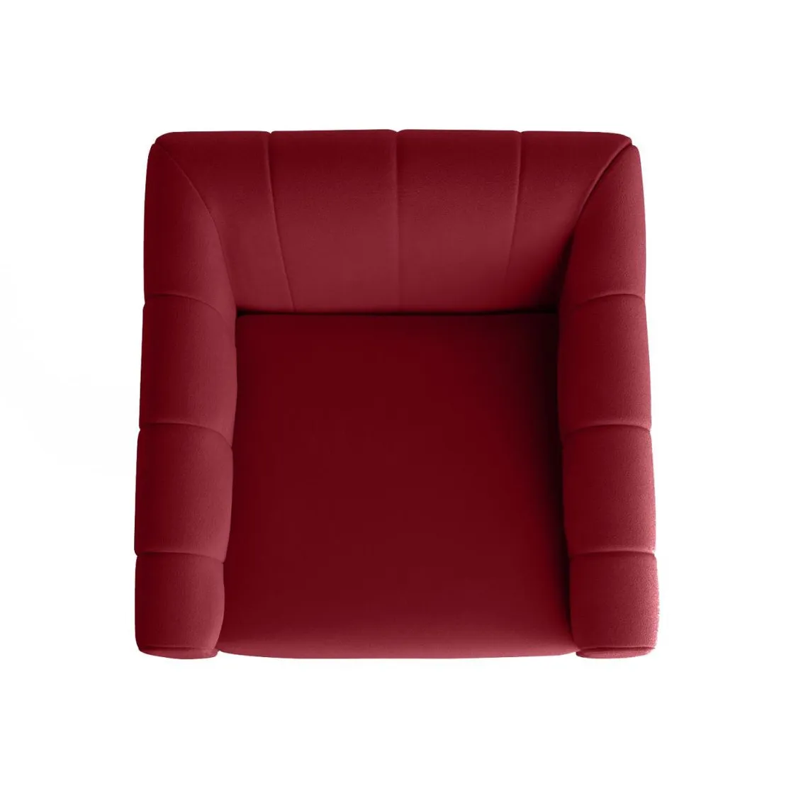 Fauteuil en velours bordeaux et pieds bois foncé EDITH | 3 Suisses