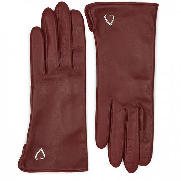 Gants tactiles Coeur T7 Cuir Rouge | Lancaster