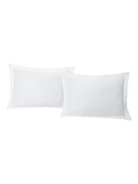 Lot de 2 taies d'oreiller satin de coton rayé - Blanc