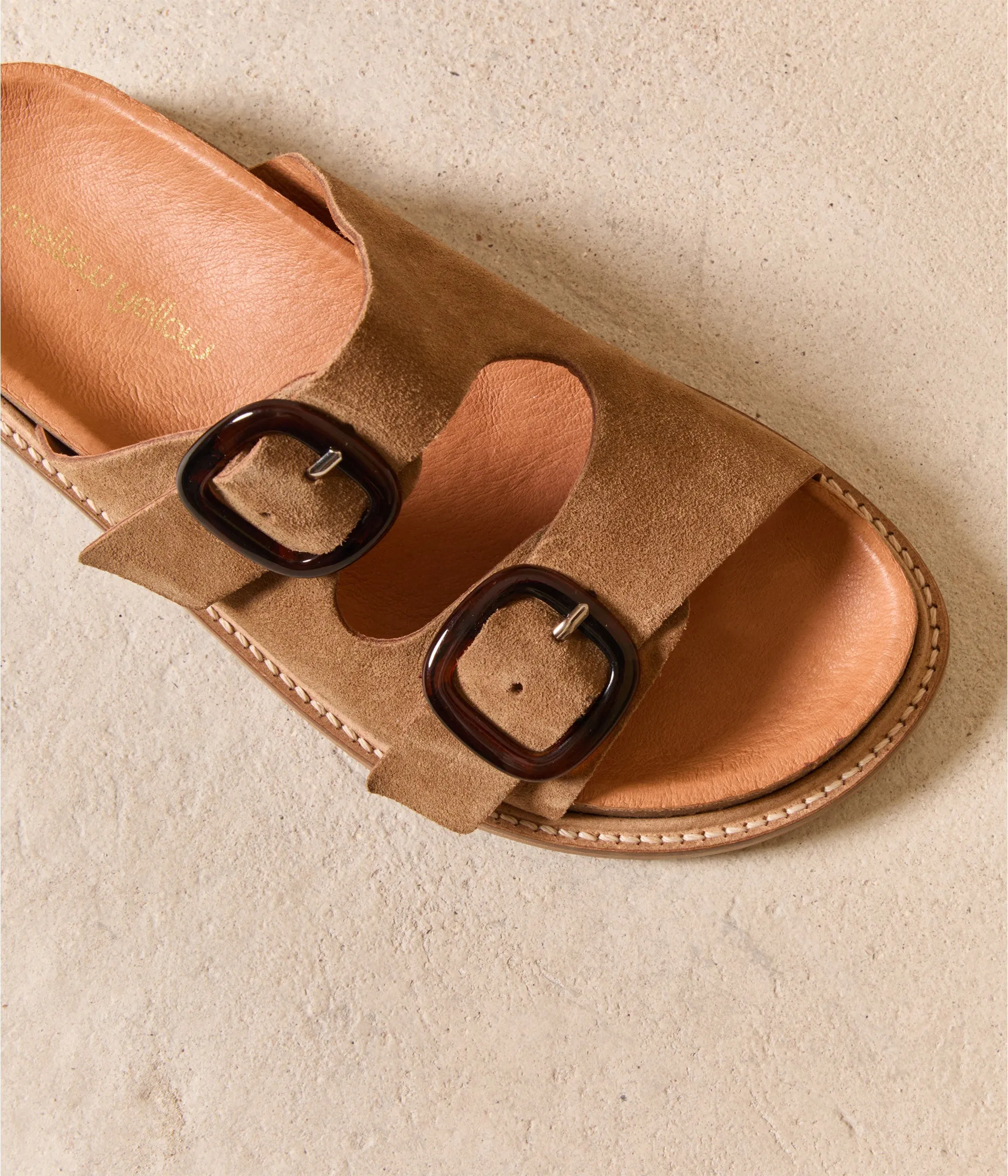 Mules velours beige Jade