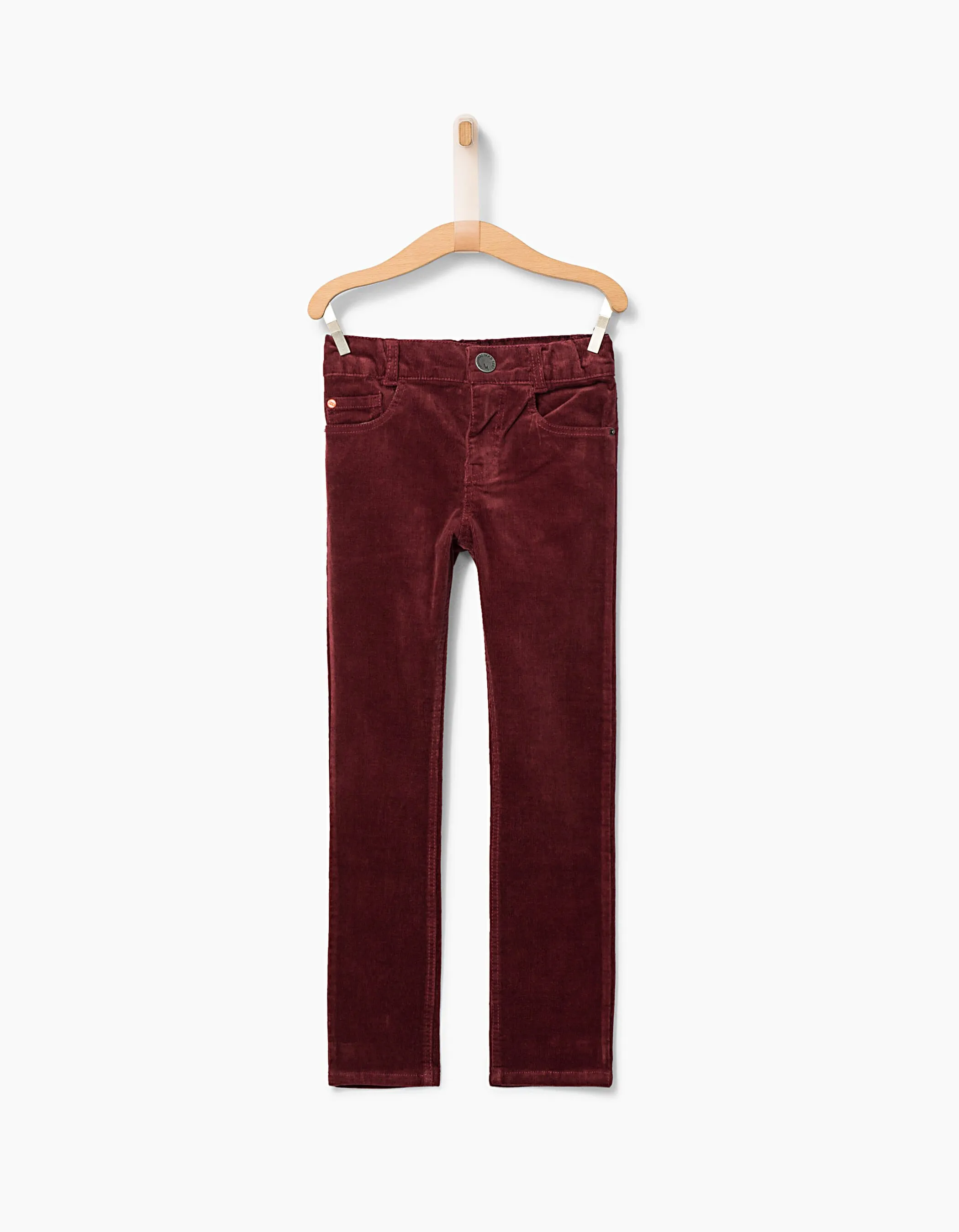 Pantalon skinny prune en velours milleraies garçon