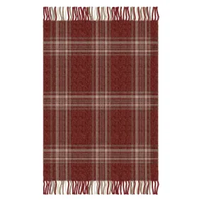 Plaid Féroé Laine Mélangée Rouge/Gris/Taupe - 130x170  La Maison de...