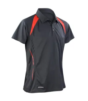 Polo sport à manches courtes homme noir/rouge Spiro