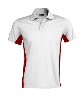 Polo à manches courtes homme blanc/rouge Kariban