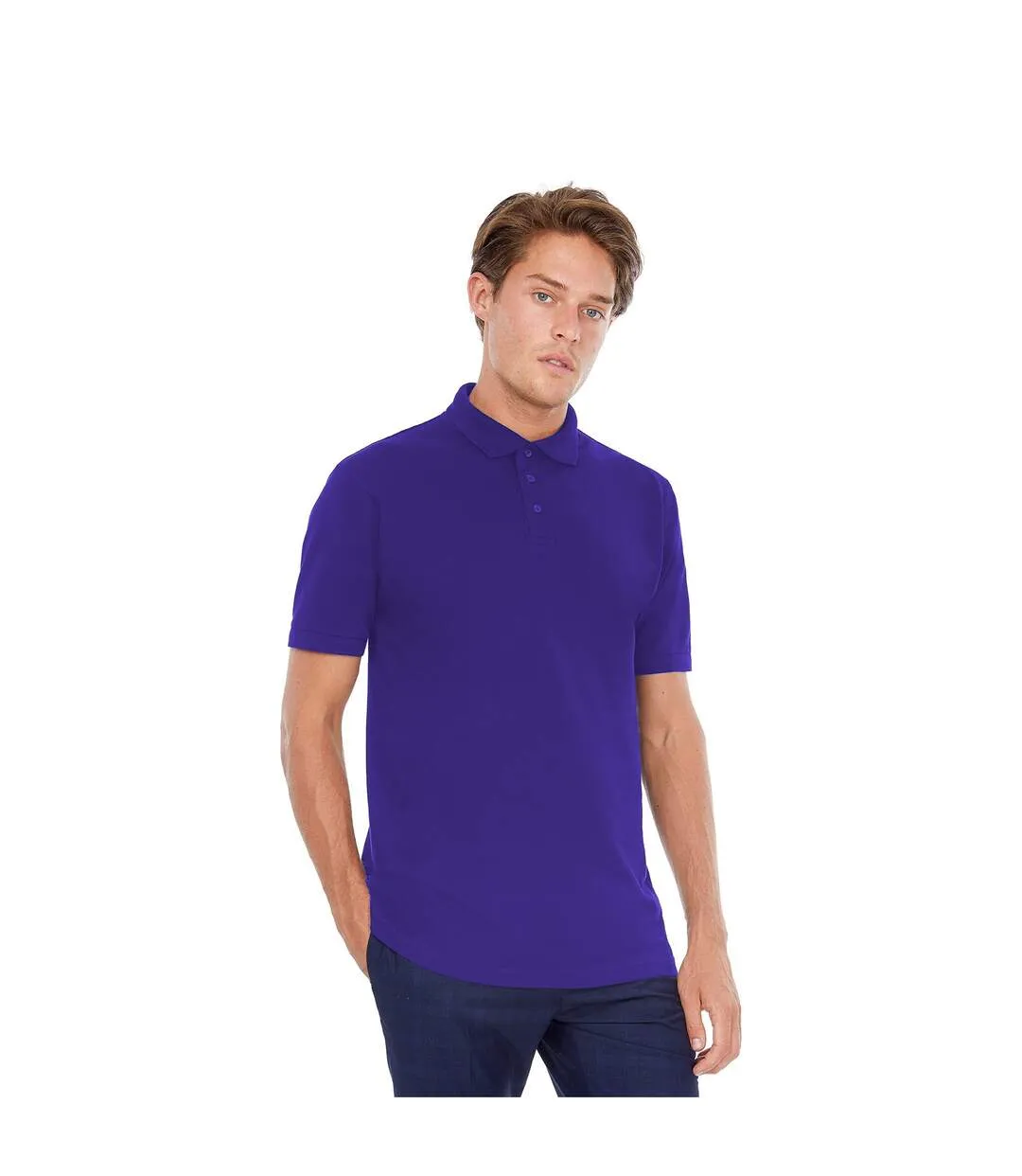 Polo à manches courtes safran homme violet B&C