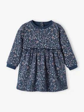 Robe bébé en molleton bleu nuit - Vertbaudet