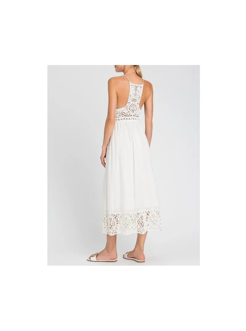 Robe longue crochet en coton Twinset