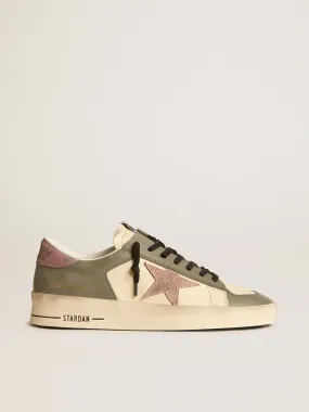 Stardan homme LTD en cuir gris avec étoile et contrefort en cuir rose | Golden Goose