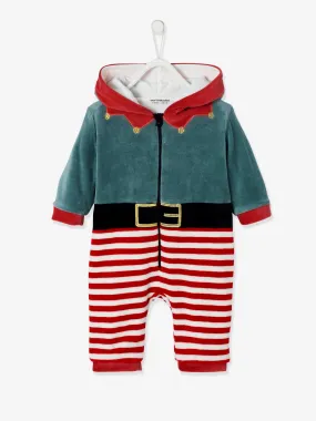 Surpyjama en velours lutin mixte bébé rouge brique - Vertbaudet