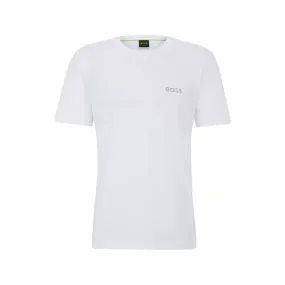 T-SHIRT BLANC REGULAR FIT BOSS EN JERSEY DE COTON AVEC LOGO EN MESH EN RELIEF TEE 12