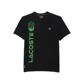 T-SHIRT LACOSTE TENNIS EN JERSEY DE COTON NOIR