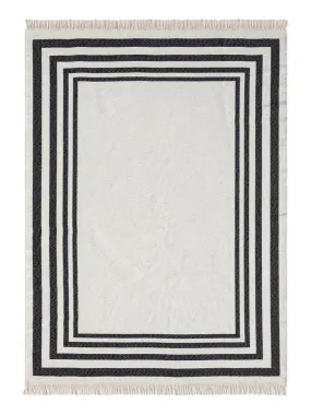 Tapis kilim BERBU REVERSIBLE en coton OEKO TEX® - Ecru