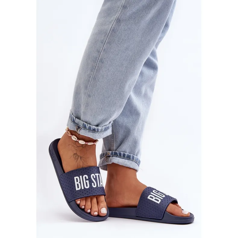 Tongs classiques pour femmes Big Star MM274714 bleu marine