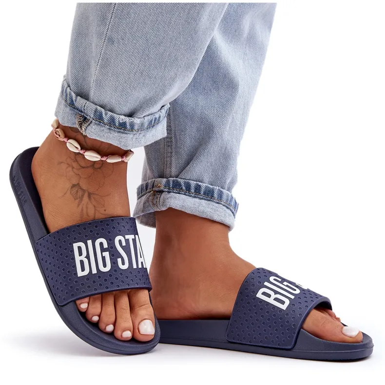 Tongs classiques pour femmes Big Star MM274714 bleu marine