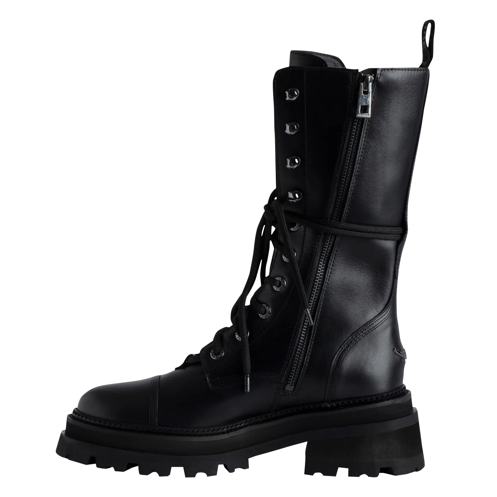 ZADIG&VOLTAIRE  Bottes à lacets en cuir ride - Noir